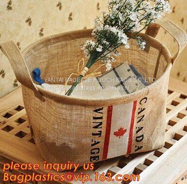 Manufacturer Natural Jute Canvas Fabric Wall Hanging Storage Organizer Carriage Bag,Wall Hanging Pocket Storage Organize photo-3