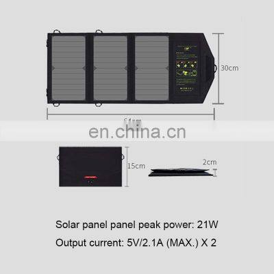 Outdoor Waterproof Folding Solar Panel 21W USB Portable Foldable Solar Panel For Camping photo-2
