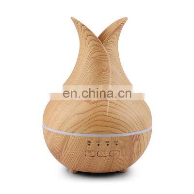 Easy Using 7 Color Led Night Light USB Wood Grain Air Humidifier For Home Office