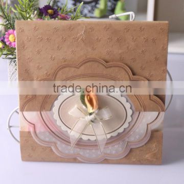 New Arrival Embossing Brown Craft Paper Card Wedding Invitation                        
                                                Quality Choice