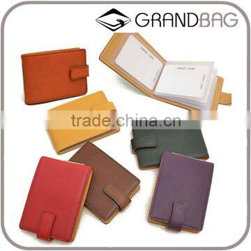 wholesale genuine cow leather business card case bank card holder organizer