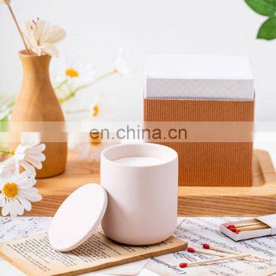 ENO Handmade Soy Candles Scented Luxury Private Fragrance Oil Scented Candles Private Label Ceramic Scented Candle Jar With Lid