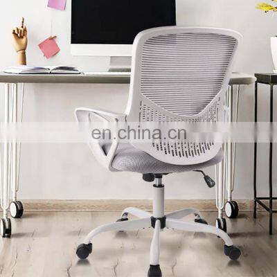 Gray Office Chair Ergonomic Desk Task Mesh Chair With Armrests Swivel Adjustable Height photo-3
