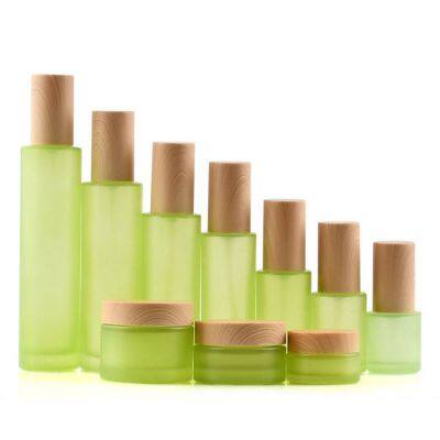 Factory Inventory Hot Sale Cylinder Shaped Skin Care Bottle Cream Jar Cosmetics Lotion Glass Bottles Packaging photo-2