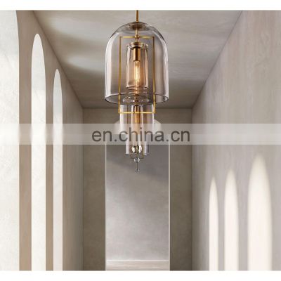 Simple Modern Brass Glass Shade FULCRUM Pendant  For Home Office Kitchen Restaurant Bedroom Hotel