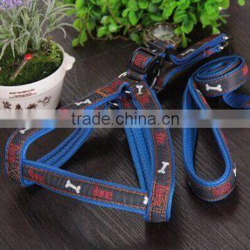 Factory stock bone image Jean with foam adjustable pet dog leash &pet harness