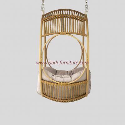 Outdoor All-weather Wicker Woven Handmade Circular Round Swing photo-2