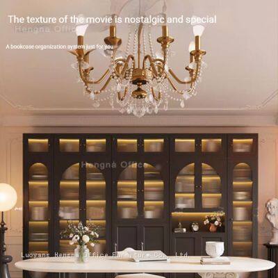 Heavy Duty Cold-Rolled Steel Storage Locker-CBT354 with Tempered Reed Glass& Silent Magnetic door Design for Creative Studio