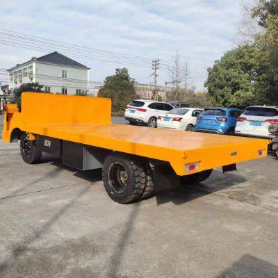 10-ton Battery-powered Flatbed Truck Without a Cab for Use in Large Machinery Factories photo-4