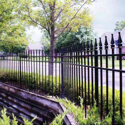 Outdoor Villa Perimeter Fence System - Interlocking Steel Panels With Weatherproof Coating photo-2