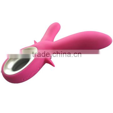 2016 Pink /Purple Full silicone rabbit dildo vibrator and pussy vibrator sex toys for women