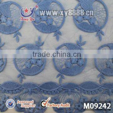100% Grey Organza Lace Fabric