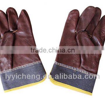 Yellow cow split leather welding gloves