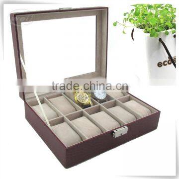 Luxury PU Leather Velvet Pillow Watch Box With Cushion