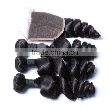 100 Gram per Bundle Loose Wave Brazilian Hair Bundles With Closure Have Large Stock Hair Supplier's Choice photo-4
