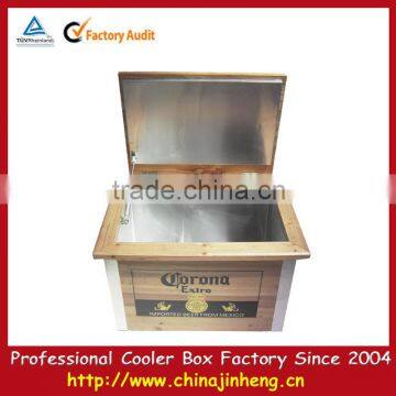 wooden ice cooler box