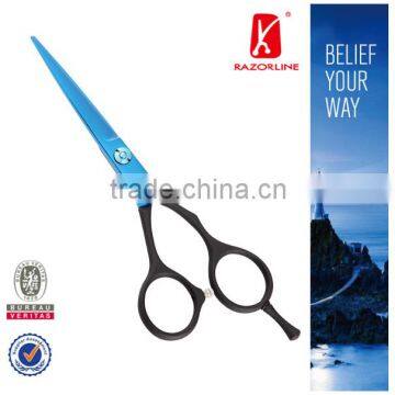 K8 SUS440A Stainless Steel Blue titanium coating with rubber coating handle Fine touch Hair Scissor