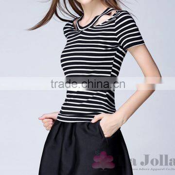 2016 Summer Fashion Lady Stripes Short Sleeve T-shirt 152