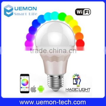 Wifi control LED smart bulb RGBW 7W AC100 to 240V wifi LED bulb