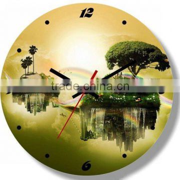 glass art wall clock