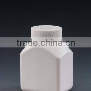 square plastic packaging bottle for pills and capsules