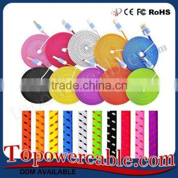 Fast Charging Flat Woven Fabric Dual Micro Usb Cable 2.0 With Customized Length photo-6