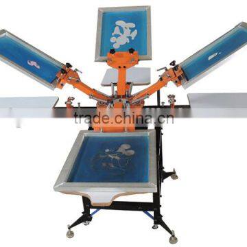 cheap rotary 4 color 4 station t-shirt screen printing machine supplies