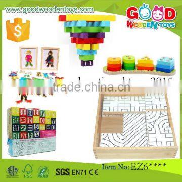 EN71/ASTM hot selling wooden educational toy 2015 for children OEM/ODM colorfull brick toys