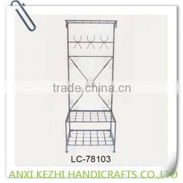 KZ8-06070 Modern Wrought Iron Metal Cloth Standing Model Coat Rack photo-4