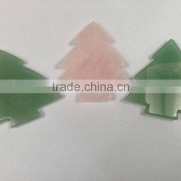 Natural Loose Gemstone Carved Christmas Tree Pendants For Christmas Gift photo-4