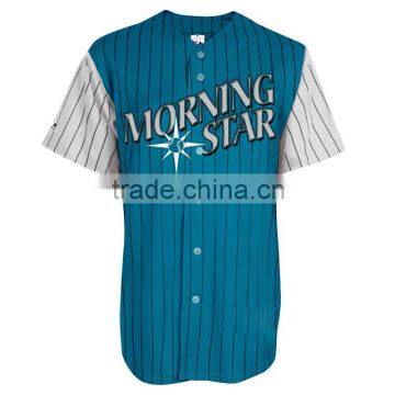 Latest Style Different Color 100% Polyester Sublimatio Jersey Baseball ,Custom Pinstripes Different Color Speedo Baseball Jersey photo-3