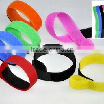 High quality colorful adjustable hook and loop wire cable tie