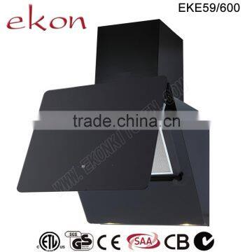 CE GS SAA CB Approved Black Glass Wall Mounted 60cm Inox Design Air Cooker Hood