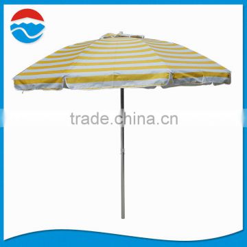 240CM*8K promotional yellow and white striped patio umbrella