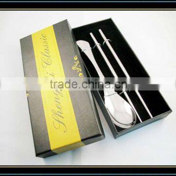 Hot sale stainless steel flatware set holiday gifts,new spoon and chopstick