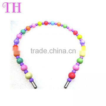 Korean fashion style headband latest cute candy-colored beads headband wholesale high-end children's headband designs