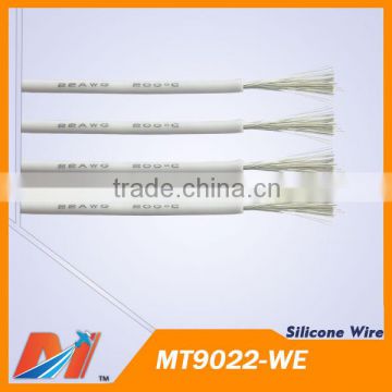 Maytech Insulated power silicon wire 22awg High flexible silicone cable WHITE color