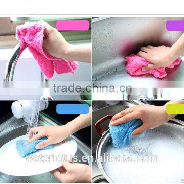Wholesale Natural Environmental Protection Non-stick Oil Wood Fiber Towel Wool Magic Sponge Cloth Wash Bowl Dish Rags photo-2