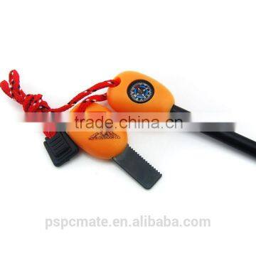 2015 wholesale Magnesium Fire Starter with compass and whistle