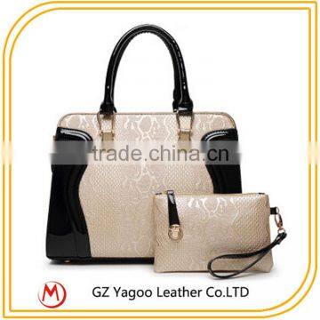 MOQ 10 PCS 2 in 1 ladies handbag set manufacturer from China                        
                                                Quality Choice