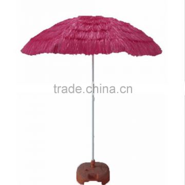 Colourful Outdoor Advertising Straw Beach Umbrella with Tilt