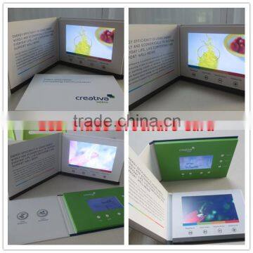 Paper card + LCD screen + USB + battery 7 inch invitation LCD video greeting card