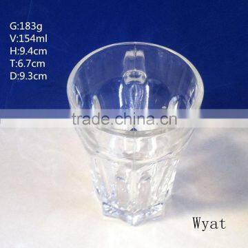 cheap 150ml engraved design glass drinking cups with handle