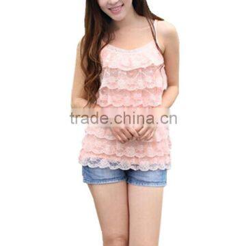 OEM Sexy Blusa Lace Waistcoat Camisole,Chiffon Shirt,Tank Tops,4 Color Vest Camisa Feminina Women Tops