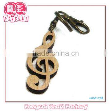 Custom wood laser cut music note keychain pendant (wooden craft in laser cut & engraving)