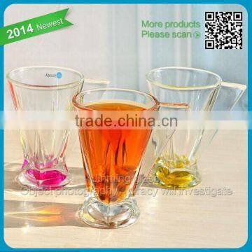 2014 Hot Sale Creative glass juice custom cup 150ml transparent juice cup mug for promotional
