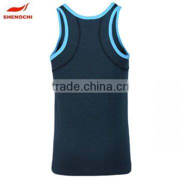 OEM brand wholesale 100% polyester gym singlet