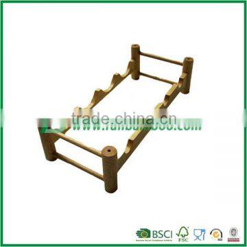 Bamboo wine bottle shelf for 4 bottles