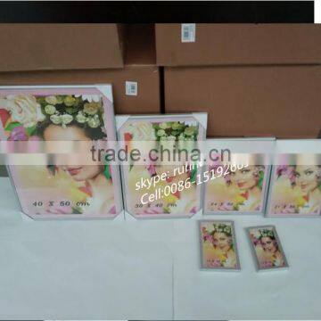 Custom Metal Decorative Hanging Wall Photo Frame Silver Color Aluminum Metal Picture Frame With Stand