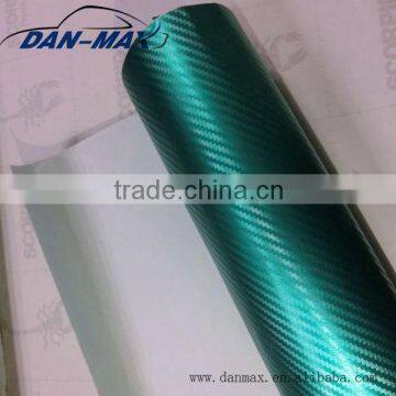 High stretchable PVC self-adhesive green Chrome pearl 3D water transfer carbon fiber vinyl film